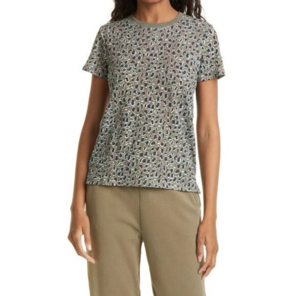 ATM Anthony Thomas Melillo Leopard Print‎ Slub Cotton Crew Neck Tee - Small
